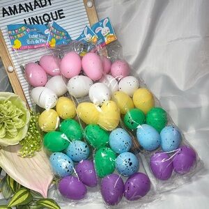 3-Pack Easter Eggs 36ct Speckled Plastic Pastel Colors Party Favors Craft Hunt